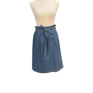 DownEast Denim Tie-Waist Midi Skirt M